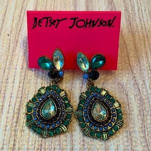Betsy Johnson multi color/shape drop earrings